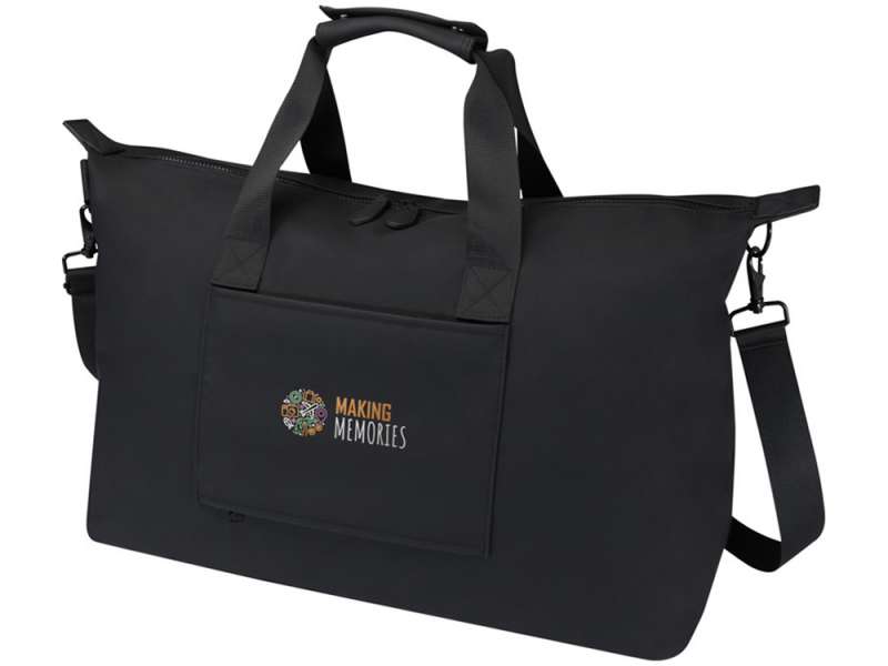 Спортивная сумка для ноутбука с диагональю экрана 15,6 дюйма Turner, изготовленная из переработанных материалов согласно стандарту GRS - сплошной черный №7