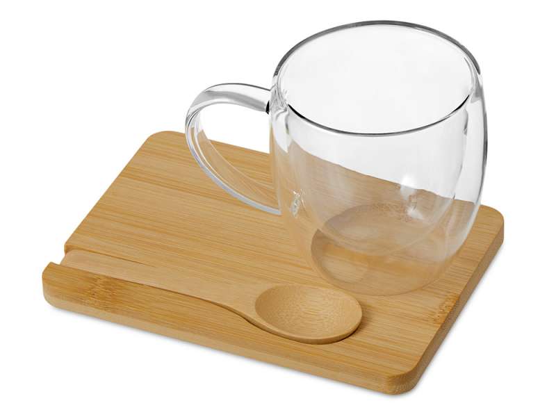 Кружка с двойными стенками на подставке с ложкой Teatrio Кружка с двойными стенками на подставке с ложкой Teatrio