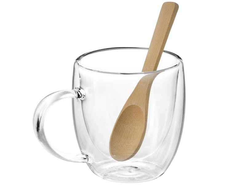 Кружка с двойными стенками на подставке с ложкой Teatrio №4