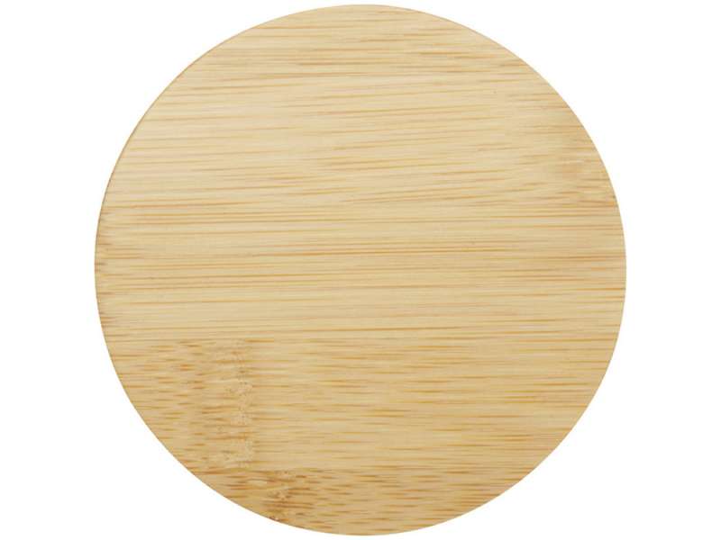 Стеклянная кружка Leona объемом 350 мл с бамбуковой крышкой - прозрачный №2