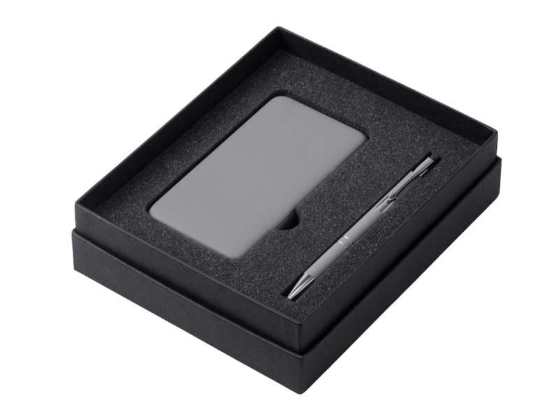 Подарочный набор c ручкой и повербанком 5000 mAh, серый №2