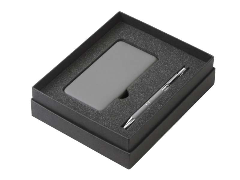 Подарочный набор c ручкой и повербанком 10000 mAh, серый №2