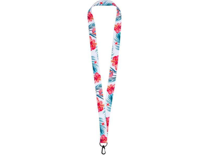 Ланъярд 2 см под сублимацию с трендовым карабином, черный №3