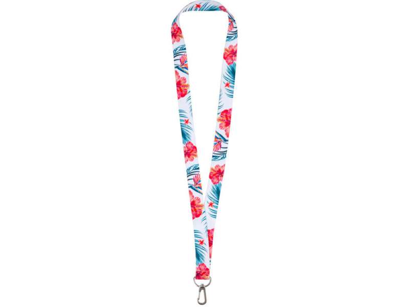 Ланъярд 2 см под сублимацию с трендовым карабином, серебристый №3