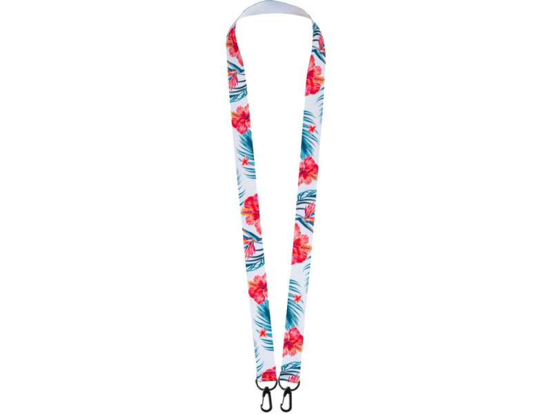 Ланъярд 2 см под сублимацию с 2-мя карабинами, черный №2