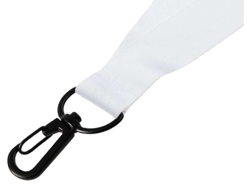 Ланъярд 2 см под сублимацию с карабином и замком обрыва, черный №4