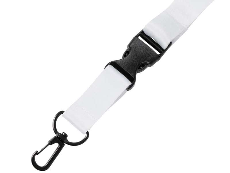 Ланъярд 2 см под сублимацию с карабином, межуровневым замком и замком обрыва, черный №4