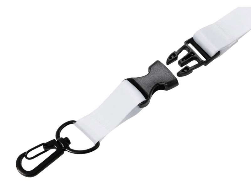 Ланъярд 2 см под сублимацию с карабином, межуровневым замком и замком обрыва, черный №5