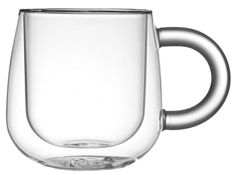 Кружка с двойными стенками с широкой ручкой Fog, прозрачный Кружка с двойными стенками с широкой ручкой Fog, прозрачный