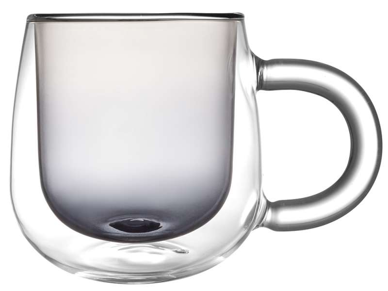 Кружка с двойными стенками с широкой ручкой и градиентным покрытием Fog, черный Кружка с двойными стенками с широкой ручкой и градиентным покрытием Fog, черный