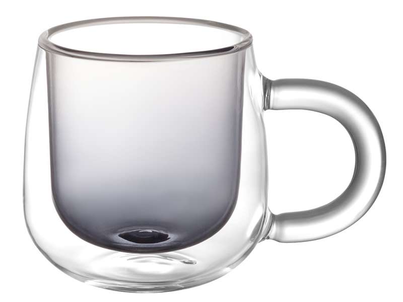 Кружка с двойными стенками с широкой ручкой и градиентным покрытием Fog, черный №2