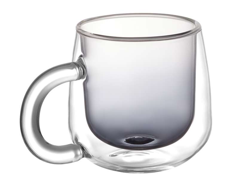 Кружка с двойными стенками с широкой ручкой и градиентным покрытием Fog, черный №3