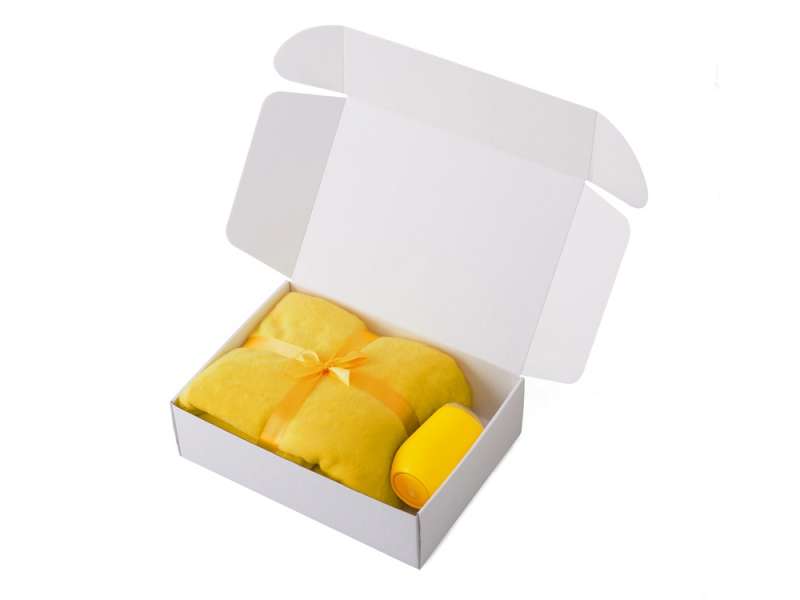 Подарочный набор Dreamy hygge 2.0 с пледом и термокружкой, желтый №3