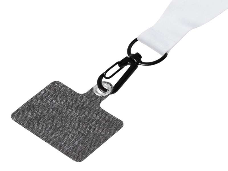 Ланъярд 2 см под сублимацию с трендовым карабином и большим держателем для телефона из ПЭ, черный №4