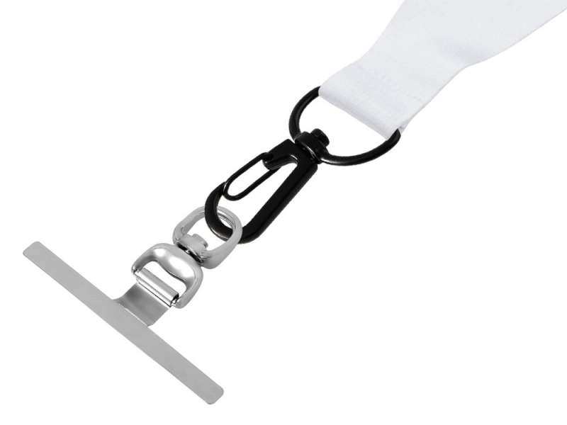 Ланъярд 2 см под сублимацию с трендовым карабином, замком обрыва и металлическим держателем для телефона, черный №4