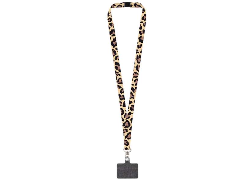 Ланъярд 2,5 см под сублимацию с трендовым карабином, замком обрыва и большим держателем для телефона из ПЭ №2