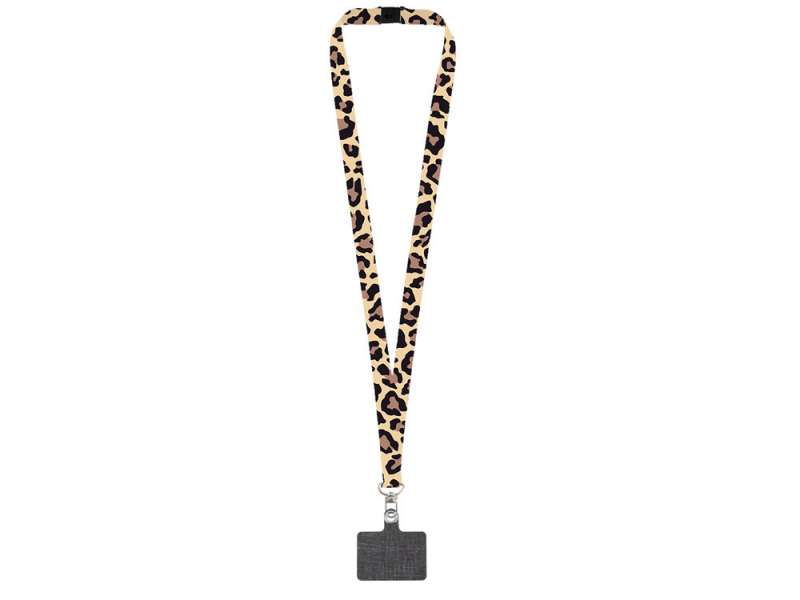 Ланъярд 2,5 см под сублимацию с трендовым карабином, замком обрыва и большим держателем для телефона из ПЭ №3