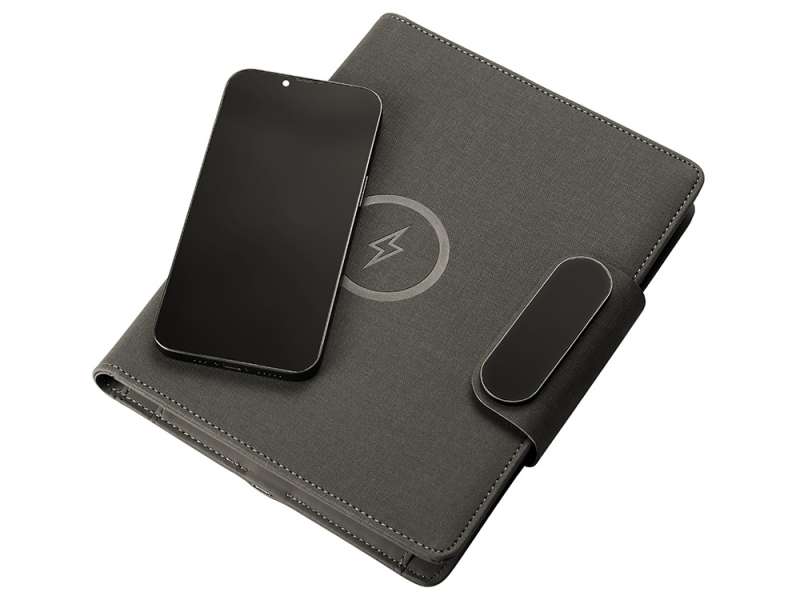 Подарочный набор металлическая ручка и блокнот А5 Twilight  со светящимся логотипом и пауэрбэнком №14