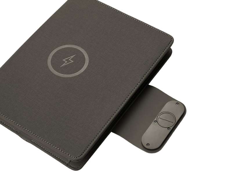 Подарочный набор металлическая ручка и блокнот А5 Twilight  со светящимся логотипом и пауэрбэнком №9