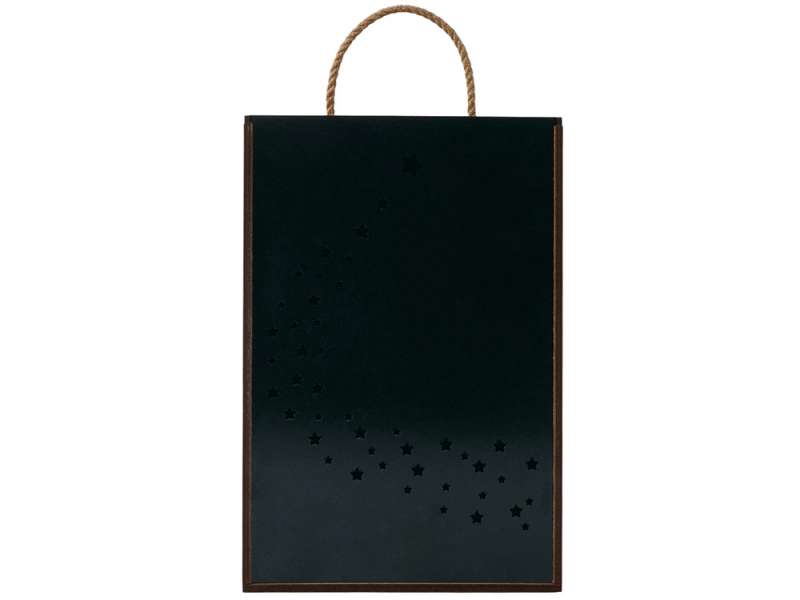 Подарочная коробка из фанеры Constellation 330х220х100 мм, фанера 6 мм, крышка на выдвижных пазах черная ЛХДФ 3 мм, бечевка №8