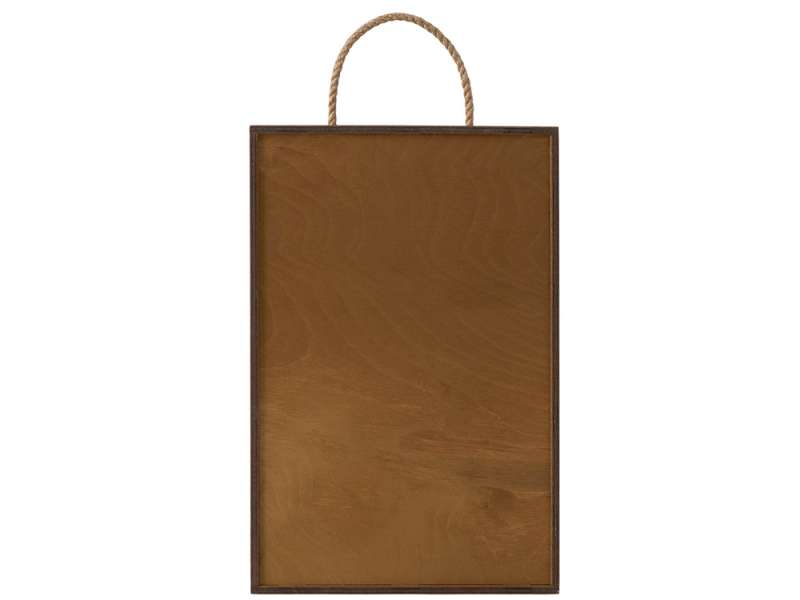 Подарочная коробка из фанеры Constellation 330х220х100 мм, фанера 6 мм, крышка на выдвижных пазах черная ЛХДФ 3 мм, бечевка №6