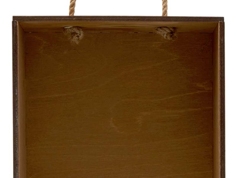 Подарочная коробка из фанеры Constellation 330х220х100 мм, фанера 6 мм, крышка на выдвижных пазах черная ЛХДФ 3 мм, бечевка №3