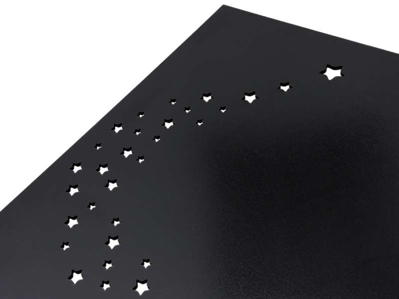 Подарочная коробка из фанеры Constellation 330х220х100 мм, фанера 6 мм, крышка на выдвижных пазах черная ЛХДФ 3 мм, бечевка №11