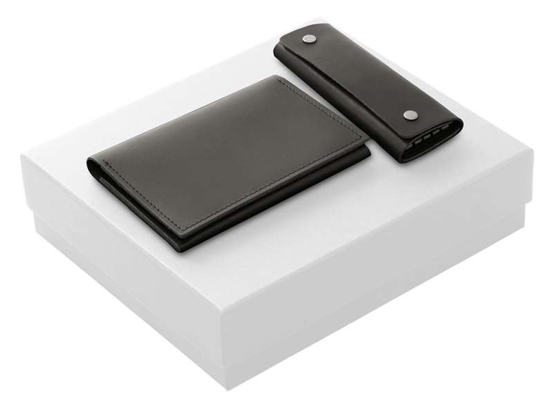 Подарочный набор Long River: обложка для паспорта, ключница (без лого Long River), белая коробка