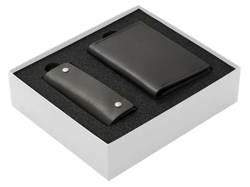 Подарочный набор Long River: обложка для паспорта, ключница (без лого Long River), белая коробка №2