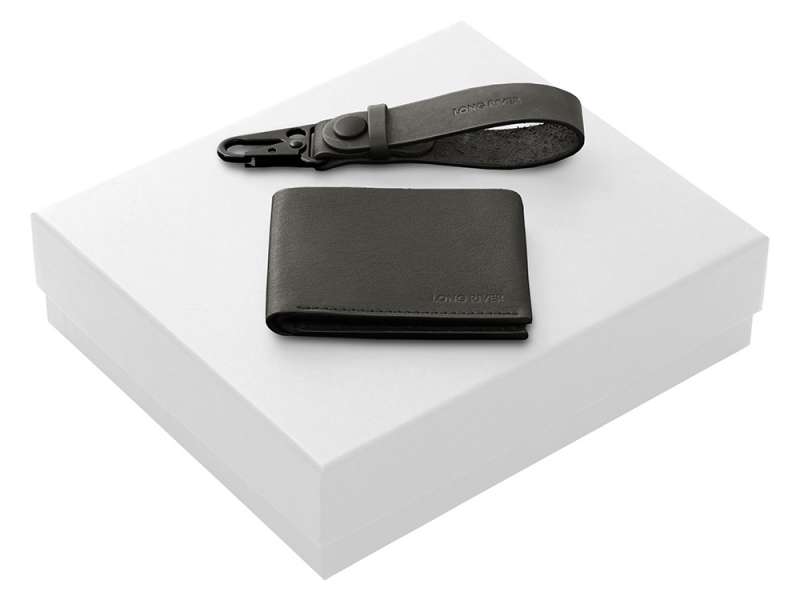 Подарочный набор Long River: кошелек, ремешок для ключей, белая коробка