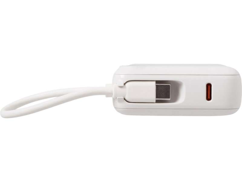 Внешний аккумулятор со встроенным кабелем Liri, QC/PD, 10000 мАч, теплый белый №6