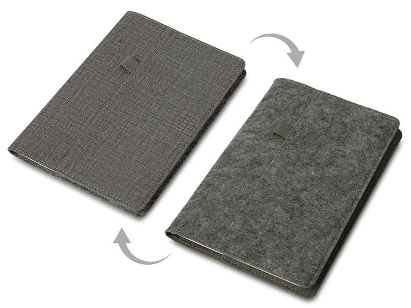 Двустороннее портфолио из рпет-фетра и искусственной кожи Felt, серый Двустороннее портфолио из рпет-фетра и искусственной кожи Felt, серый