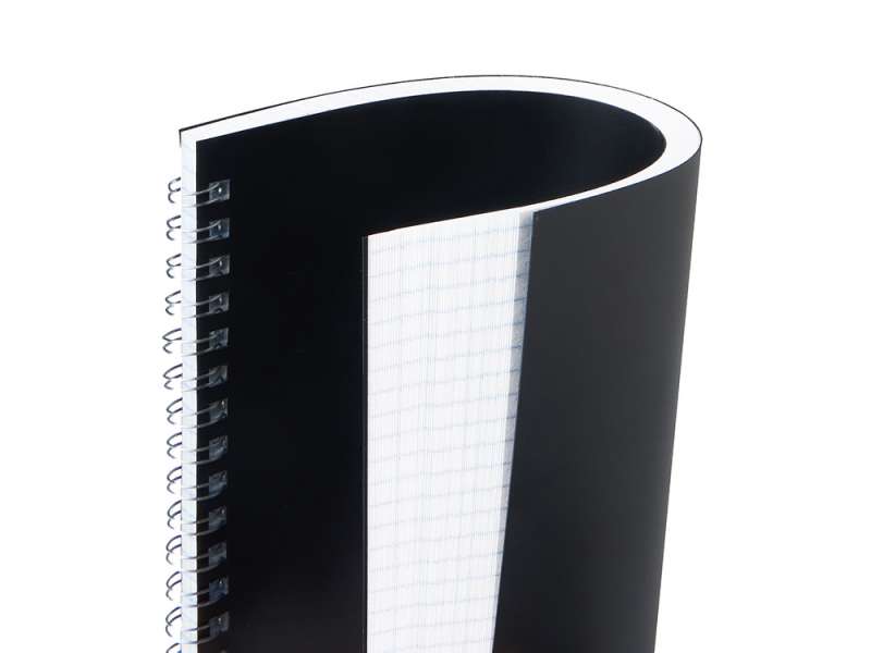 Блокнот на пружине в пластиковой обложке А5, черный №5