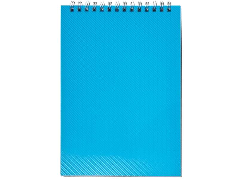 Блокнот на пружине в пластиковой обложке А5, синий №2