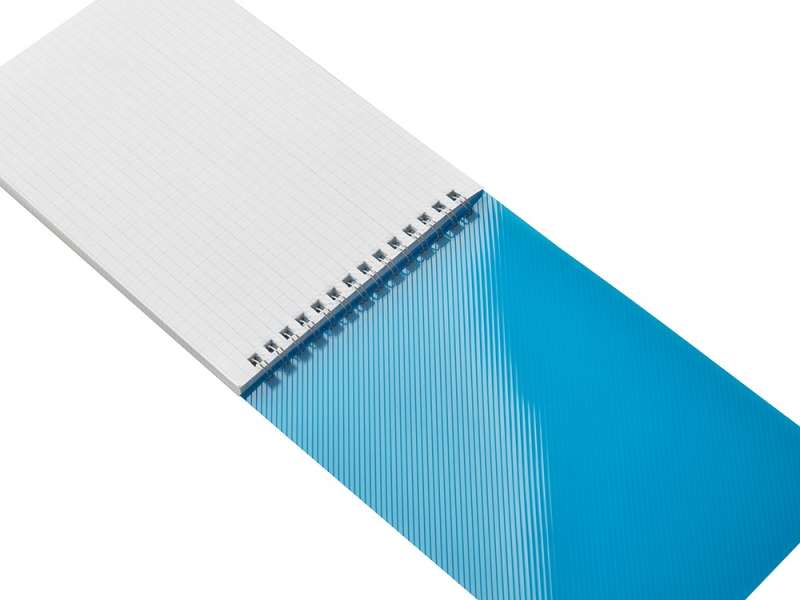 Блокнот на пружине в пластиковой обложке А5, синий №4