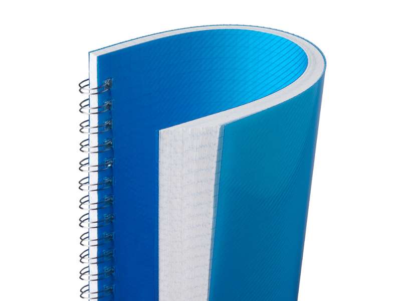 Блокнот на пружине в пластиковой обложке А5, синий №6