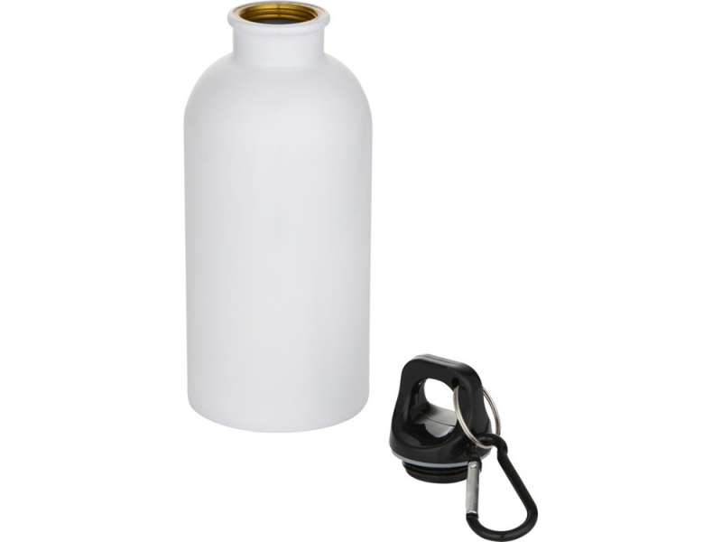 Одностенная бутылка для воды с карабином Oregon, изготовленная из нержавеющей стали, сертифицированной по стандарту RCS, объемом 400 мл - Белый №3