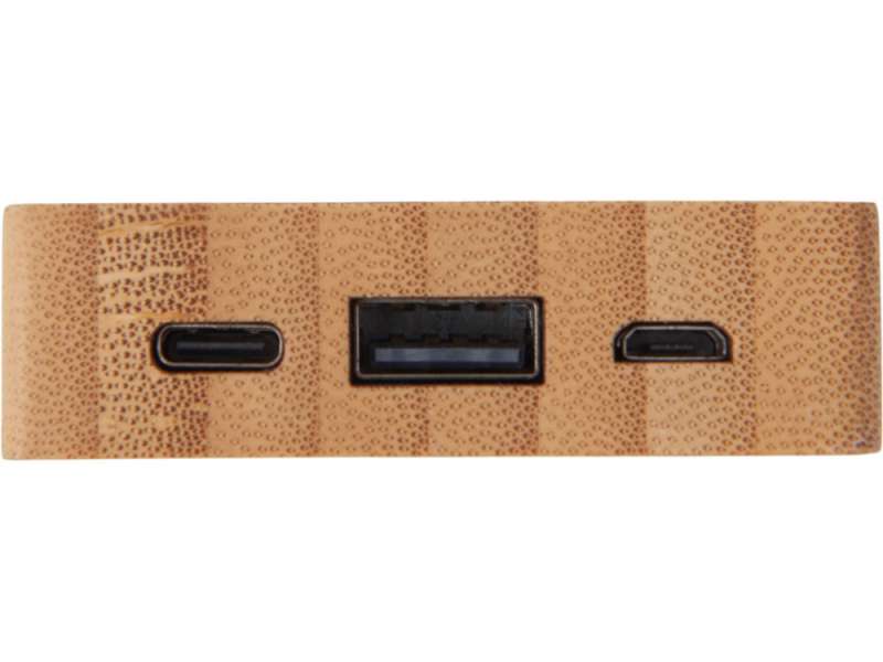 Внешний аккумулятор с подсветкой лого Reedia S2, 5000 mAh, бамбук, черный №5