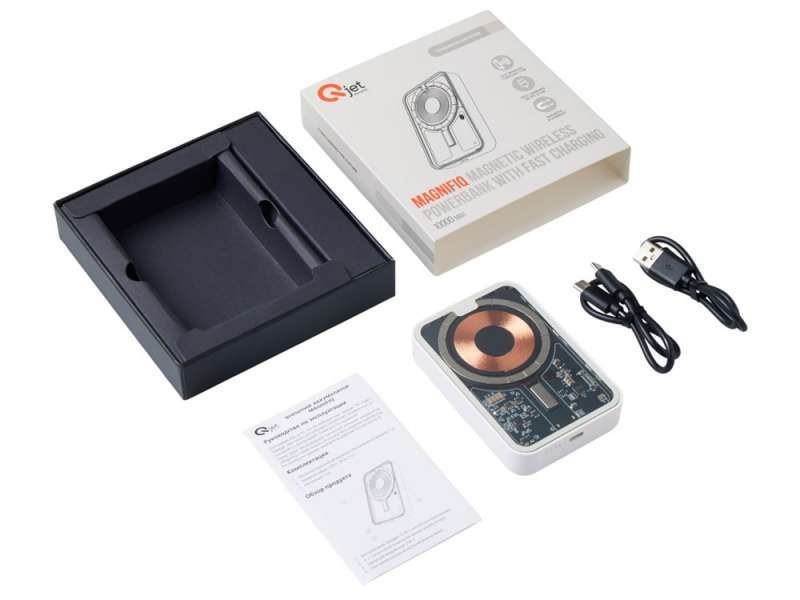 Беспроводной магнитный внешний аккумулятор с QCPD MagnifIQ, 10000 мАч, 15 Вт, белый №5