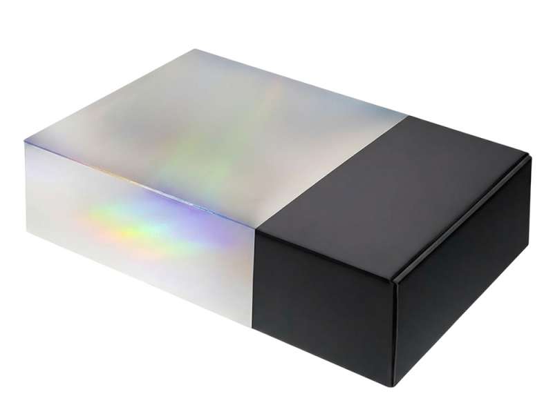 Подарочная коробка с голографическим шубером без печати Aurora, L, 260х260х100 мм. №2