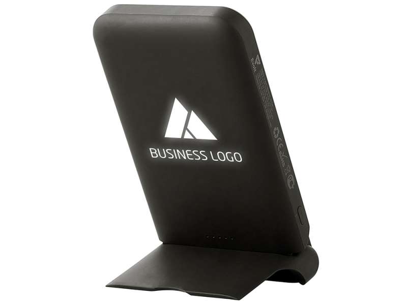 Беспроводной внешний аккумулятор с подсветкой лого и подставкой Magflash, 10000 мАч, 15 Вт, черный №16