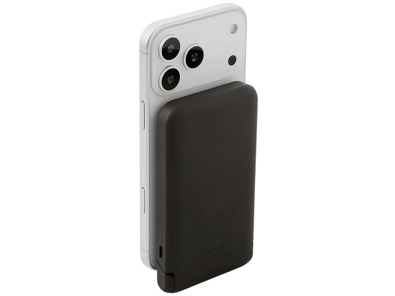 Беспроводной внешний аккумулятор с подсветкой лого и подставкой Magflash, 10000 мАч, 15 Вт, черный №8