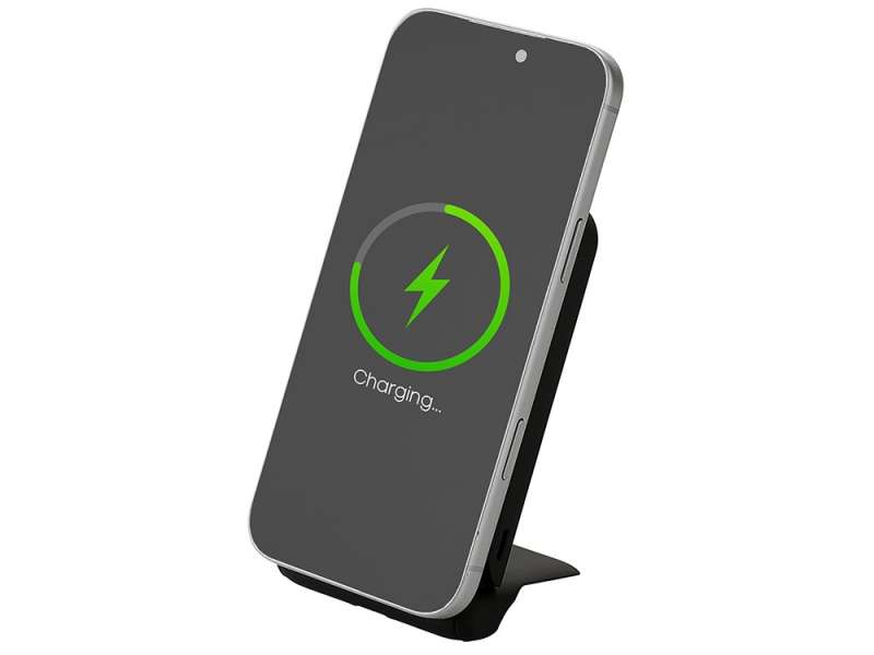 Беспроводной внешний аккумулятор с подсветкой лого и подставкой Magflash, 10000 мАч, 15 Вт, черный №6