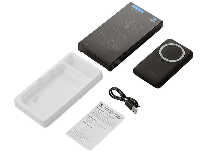 Беспроводной внешний аккумулятор с подсветкой лого и подставкой Magflash, 10000 мАч, 15 Вт, черный №2