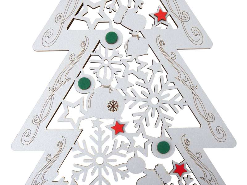 Шкатулка из фанеры в виде елки Firytale , серебристая №5