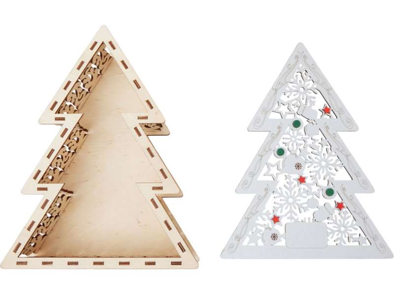 Шкатулка из фанеры в виде елки Firytale , серебристая №4