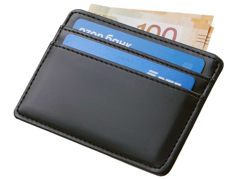Картхолдер для двух карт и наличных денег с зажимом Crave, черный №5