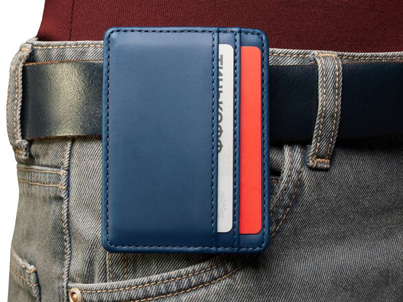 Картхолдер для двух карт и наличных денег с зажимом Crave, темно-синий №7