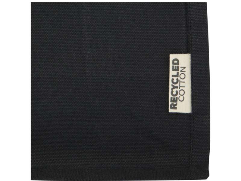 Мини эко-сумка Odessa с клинчиком, изготовленная из переработанного хлопка, сертифицированного согласно GRS, плотностью 220 г/м², объемом 9 л - сплошной черный №4