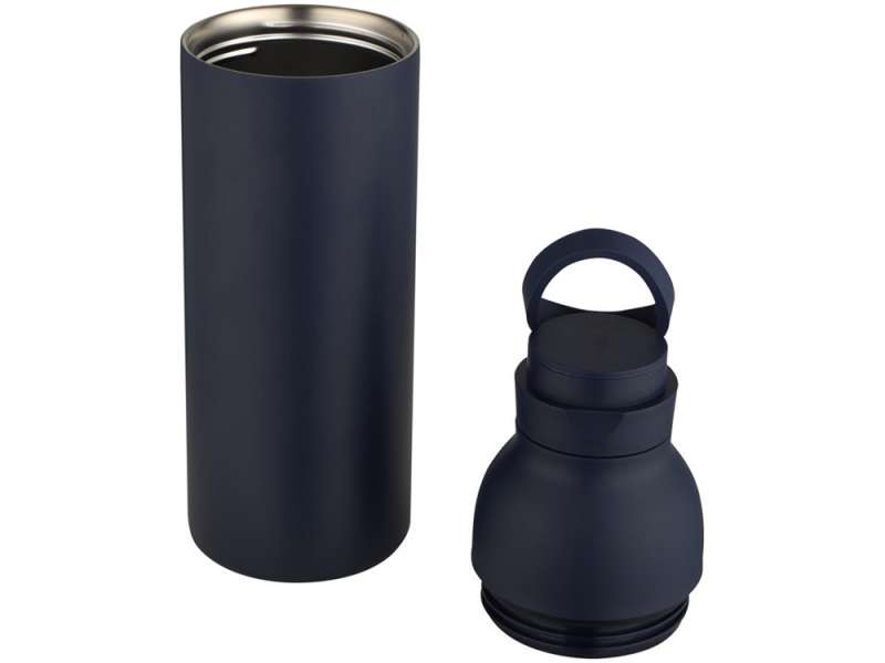 Illuminate бутылка для воды объемом 650 мл из переработанной нержавеющей стали RCS с двойными стенками и набором из 3 крышек - Синий Navy №5